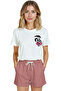 Women's White Relaxed Fit 100% Cotton T-Shirt – Graffiti Rabbit Miniature Printed - 6