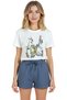 Women's White Relaxed Fit 100% Cotton T-Shirt – Street Cafes & Colorful Houses Printed - 5