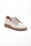 Beige Genuine Leather Orthopedic Women's Casual Shoes Zippered Lace-Up - 4