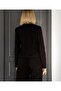 Women's Black Color Gold Buttoned Asymmetrical Cut Velvet Jacket - 5