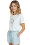 Women's White Relaxed Fit 100% Cotton T-Shirt – Bicycle Doodle Printed - 2