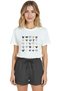 Women's White Relaxed Fit 100% Cotton T-Shirt – Charcoal & Gold Hearts Layout Printed