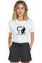 Women's White Relaxed Fit 100% Cotton T-Shirt – Atatürk Signature Style Portrait Printed - 3