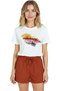 Women's White Relaxed Fit 100% Cotton T-Shirt – Sunset Lake Landscape Printed