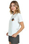 Women's White Relaxed Fit 100% Cotton T-Shirt – Graffiti Duck Head Printed - 4