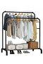 BLOOMING TIME Double Row Of Simple Hangers, Strong Load-Bearing Capacity, With A Layer Of Shelving,