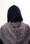 Navy Blue Knitted Shawl with Hood Detail |   Trendy Hooded Scarf - 5