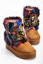 Tan Suede Inside and Out Fur Lined Love Detailed Thick Sole Women's Winter Boots - 3