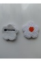 White Daisy Punch Embroidery 2-Piece Women's Children's Snap Buckle - 2