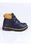 K-6003 Genuine Leather Leather Cat Boots P.-Dark Blue-Yellow - 26