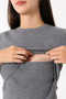 2-Piece Knitwear Breastfeeding T-Shirt - Pink & Gray - 2