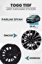 Togg T10F Sedan Compatible Wheel Cover Sticker Set