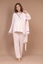 100% Cotton Long Sleeve Dressing Gown Piped Maternity Pajama Set - 4