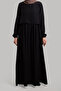 فستان مطوي - أسود - 8