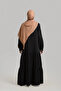 Half Buttoned Muslin Dress Black - 5