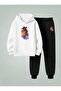 Children Hooded Set Mouse and Dove B Printed 3 Yarn Sha Fleece-Lined Weatshirt - Tracksuit Set