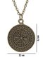 Norse Vegvisir Viking Compass Pendant Mythological Jewelry – Antique Gold Plated Classic with Chain - 7