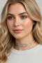 Silver Color Heart Stone Choker Necklace - 3