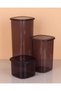 3-Piece Storage Container - 1750-1200-550ml Dark Transparent - 3