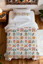 100% Cotton Rainbow Garden Pattern Twin Bedspread Set - 4