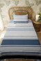 100% Cotton Glitter Blue Silver Stripes Patterned Single Pique Set - 3