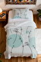 100% Cotton Blue Moon and Dandelion Patterned Single Blanket Set - 4