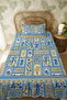 100% Cotton Mediterranean Motifs Patterned Twin Bedspread Set - 3