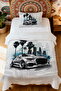 100% Cotton Single Pique Set with City Atmosphere Pattern under the Palm Trees - 2
