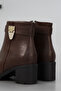 Bln 765 Gold Metal Stone Buckle Detail Half Boots - 4