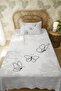 100% Cotton Butterfly Silence Patterned Single Pique Set - 3