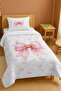 100% Cotton Pink Floral Star Bow Patterned Single Pike Set