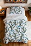 100% Cotton Blue Fruit Pine Pattern Twin Set - 4