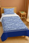 100% Cotton Navy Blue Seashells Patterned Single Pike Set