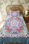 100% Cotton Winter Garden Mandala Patterned Single Bedspread Set - 3