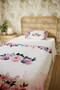 100% Cotton Pink Roses Patterned Single Pique Set - 5