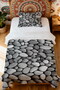 100% Cotton Single Pike Set with Gray Stones Pattern on the Beach - 2