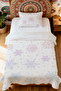100% Cotton Glitter Snowflakes Patterned Single Pique Set - 2