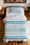100% Cotton Dotted Sea Breeze Patterned Single Pique Set - 4