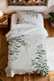 100% Cotton Green Branches Patterned Twin Blanket Set - 4