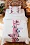 100% Cotton Pink Striped Butterfly Dream Patterned Single Pique Set - 2