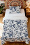 100% Cotton Midnight Blue Spring Patterned Single Pique Set - 2