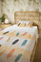 100% Cotton Ethnic Patterned Bird Feathers Patterned Single Pike Set - 5