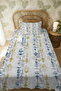 100% Cotton Navy Blue Yellow Striped Motif Patterned Single Pique Set - 3