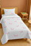 100% Cotton White Polka Dot Butterflies Patterned Single Pike Set