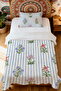 100% Cotton Striped Spring Patterned Single Pique Set - 2