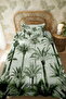 100% Cotton Green Palm Forest Patterned Single Pique Set - 3