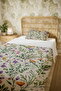 100% Cotton Purple Botanical Flowers Patterned Single Pique Set - 5