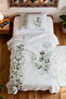 100% Cotton Floral Patterned Single Bedspread Set - 4