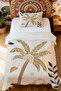 100% Cotton Moonlight Palm Tree Patterned Single Pique Set - 2