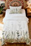 100% Cotton Green Botanical Shade Patterned Single Pique Set - 2